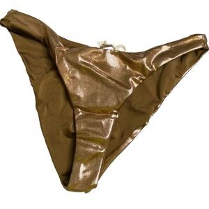 Good American sz 2 / Medium Mocha Foil Better Bikini Reversible Bottom NWT